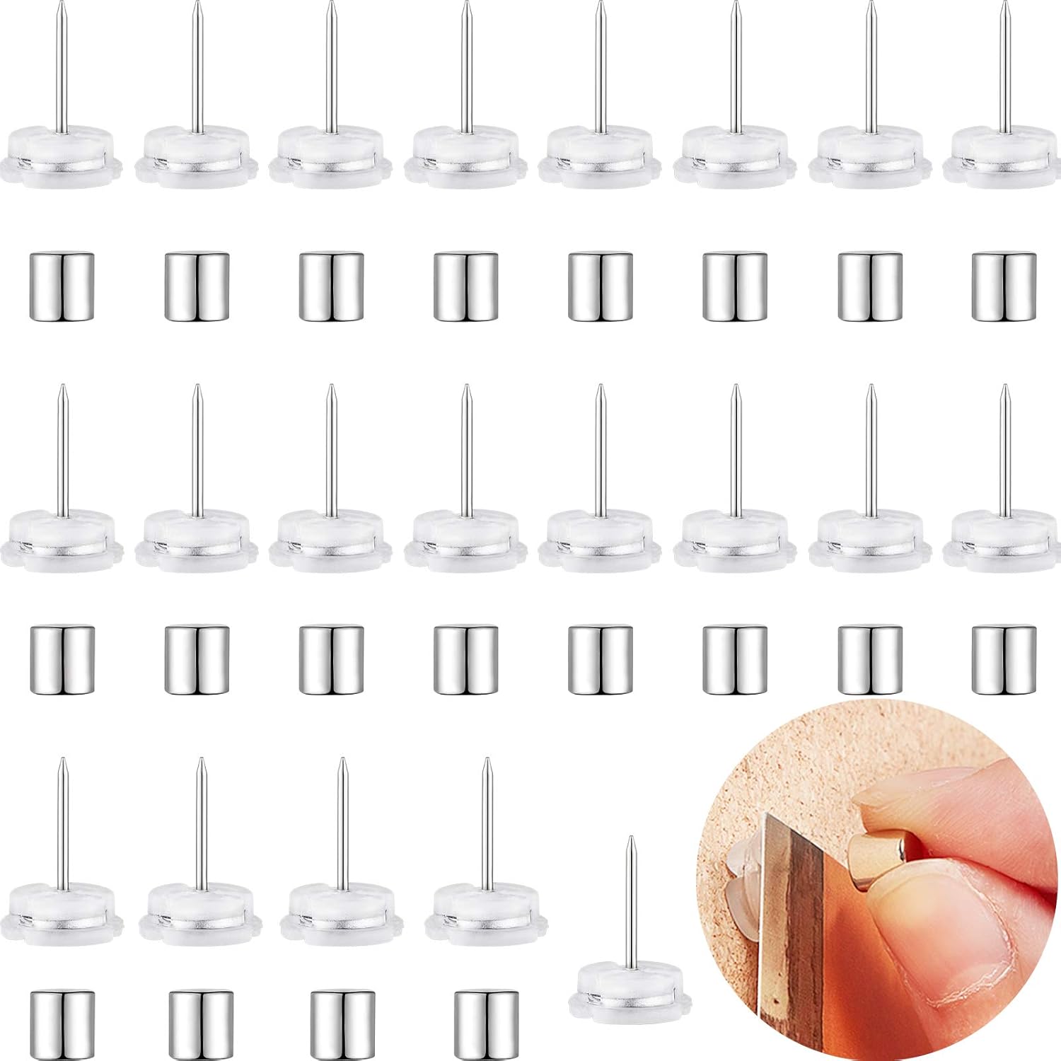Magnetic Pushpin Magnetacks Magnet Thumbtack Poster and Photo Hangers for Walls Bulletin Boards (10)