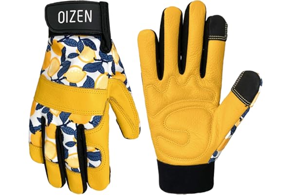 OIZEN cowhide leather gardening gloves