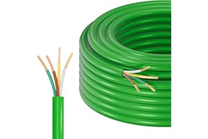 SUZCO Enough 14AWG 50FT 4 Way Trailer Wire Harness - Green Sheath 4X Individually CCA Round Conductor for Trailers, RVs, Hook-up Cable, Hitch Tow