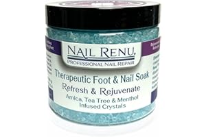 Nail Renu Foot Soak Salts | Tea Tree Oil, Menthol, Arnica, & Essential Oils | Foot Bath Callus Softener for Feet | Self Care Gifts for Women | Made in the USA