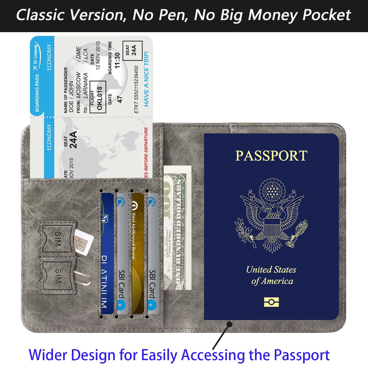Passport Holder Cover Wallet Travel Essentials RFID Blocking Leather Card Case International Must Haves Travel Accessories for Women Men(101#Coffee Grey)