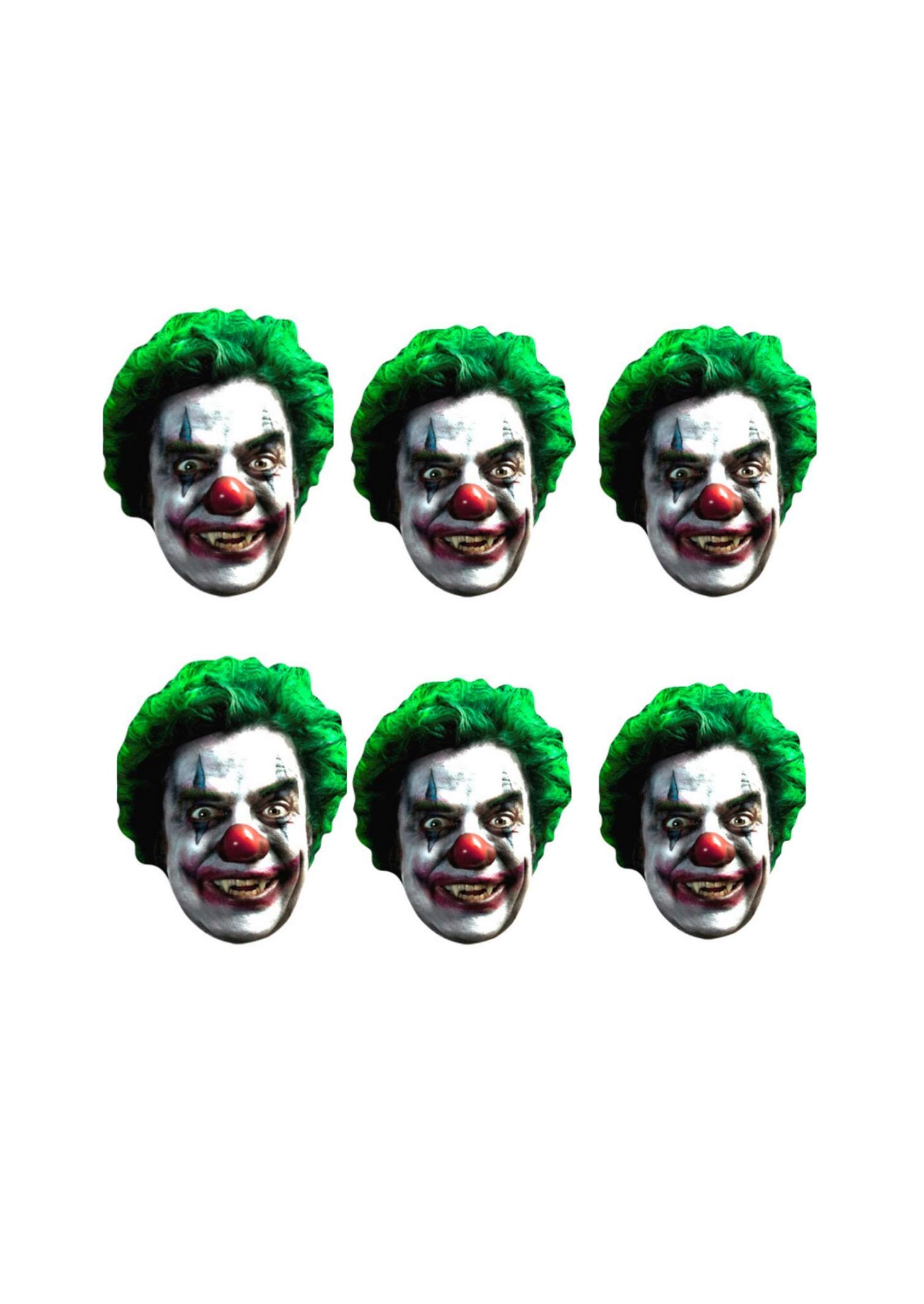 Star Cutouts stsmp145 – 6 Scary Clown Mask For Adult – One Size