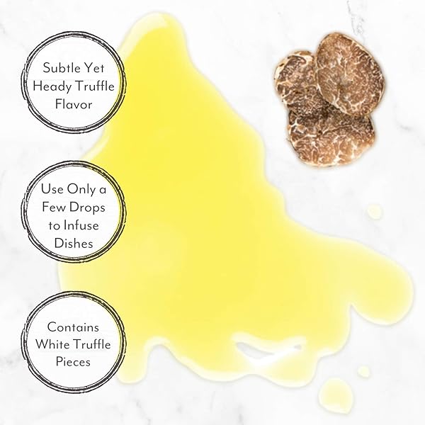 ROLAND FOODS WHITE TRUFFLE OIL, EXTRA VIRGIN OLIVE OIL WITH WHITE TRUFFLE PIECES, SPECIALTY IMPORTED FOOD, 1.86 OUNCE BOTTLE, PACK OF 2