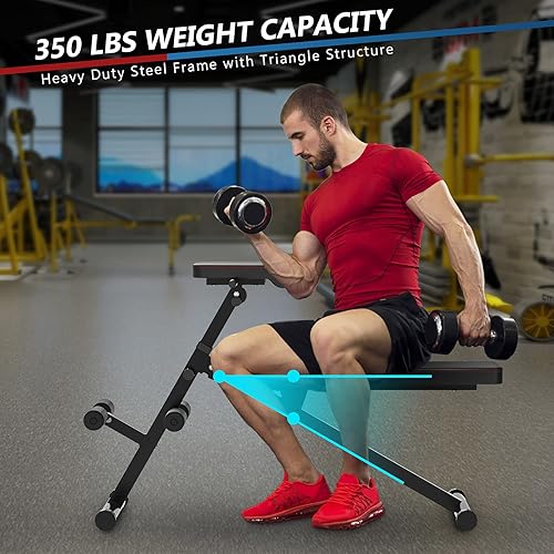 Goplus Multifunctional Weight Bench, Foldable Exercise Bench with