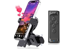 MILOUZ Remote Control Scrolling for Tiktok with Phone Stand,Page Turner for Kindle App E-Book,Bluetooth Camera Shutter Remote for iPhone, Android,iOS,iPad,Tablet (Black)