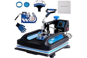 Roomark 12x15 inch Heat Press Machine, 5 in 1 Digital Press Machine, 360-Degree Swing Away, Multifunction Sublimation Combo Heat Transfer Machine for T-Shirts, Hats, Caps, Mugs and Plates
