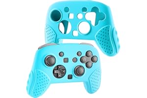 FUNDIARY Silicone Case for Nintendo Switch 2 Pro Controller, Shock-Absorption and Anti-Scratch Accessories for Switch 2 Pro with Soft Full Protective Cover and Comfortable Ergonomic Grip Design - Blue