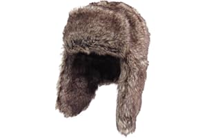 Phaiy Unisex Faux Rabbit Fur Trapper Hat, Winter Windproof Hat with Ear Flaps, Aviator/Russian Ushanka Style