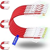 Rapink Slim Cat6/ Cat6a Ethernet Patch Cable 1ft (24 Pack), 10G Support, Snagless, Flexible