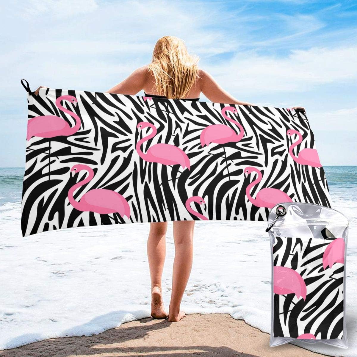 Dujiea Lightweight Beach Towels Quick Dry with Pocket