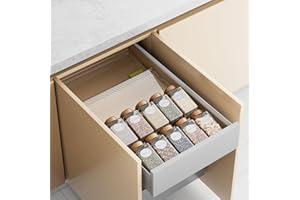 PanPanPal Spice Drawer Organizer, 4 Pack Clear Seasoning Organizer Rack, Kitchen Spice Rack Organizers for Drawer/Countertop 