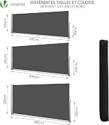 VOUNOT Side Awning Retractable 180 x 300 cm Grey Garden Privacy Screen view 7
