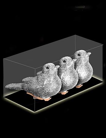 Premier Weihnachtsdekoration 9cm 4er Pack Clip Auf Glitzer Vögel Silber