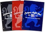 Oxford Campus A4 Refill Pad 300 Pages 8mm Ruled 4 Hole Pack of 3 Assorted view 1