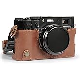 MegaGear Ever Ready Genuine Leather Half Camera Case Compatible with Fujifilm X100VI - Brown