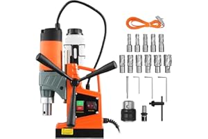 Uargd Magnetic Drill with 1450W Motor, 1.6 in Drilling Capacity, 2810 lbf Portable Electric Drill Press, Includes 11 Core Bit
