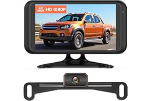 AUTO-VOX W5 Wireless Backup Camera: 4.5" 1080P Dual-Channel Monitor, Easy Installation, Stable Wireless Signal, IP69K Waterproof Color Night Vision Back Up Camera for Truck, Car, SUV, Van and Trailer