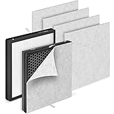 HSIAMEN PR1 Replacement Filter Compatible Mooka Air Purifier Model PR1, 3-in-1 H13 True HEPA Activated Carbon with 6 Pre-filter