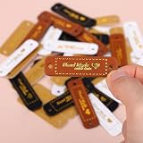 SAVITA 40 Handmade PU Leather Labels for DIY Clothes - White Gold Black Brown view 3