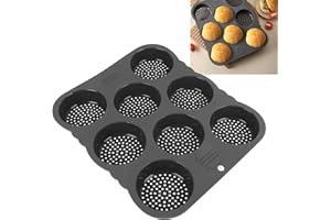 Silicone Hamburger Bun Mold, Heat-Safe Easy Release for Kitchen, Grilling, Baking