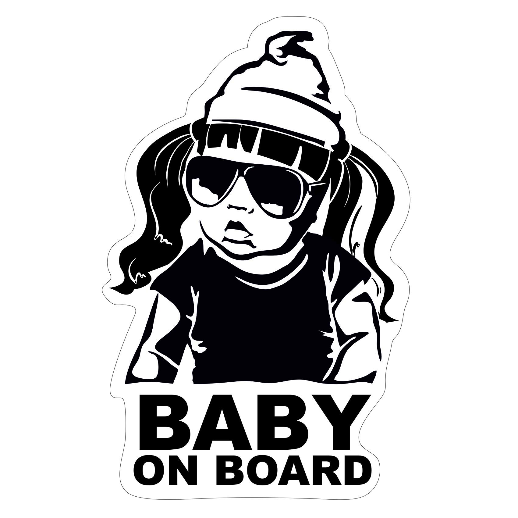 Baby on Board Sticker 12 x 7 cm Car Sticker Finest Folia UV Weatherproof Waterproof Hangover R044 (Girls, Baby on Board)
