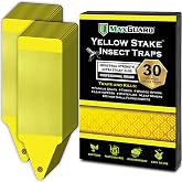 MAXGUARD (30 Pack) Yellow Stake Sticky Insect/Bug Traps - Catch and Kill Fungus Gnats, Whiteflies, Mosquitos, Aphids, Leaf Miners, Flying Insect Catcher Glue Trappers for Indoor or Outdoor