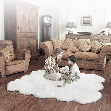 Amazon Com Gc Luxury Shaggy Lambskin Living Room Carpets