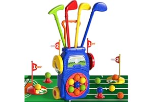 WATUDOU Toddler Golf Set Toys for Boys 3-5 & 5-8, Kids Golf Clubs with 7 Balls & Putting Mat, Toys Gifts for 3-6 Year Old Boys, Christmas & Birthday Gifts