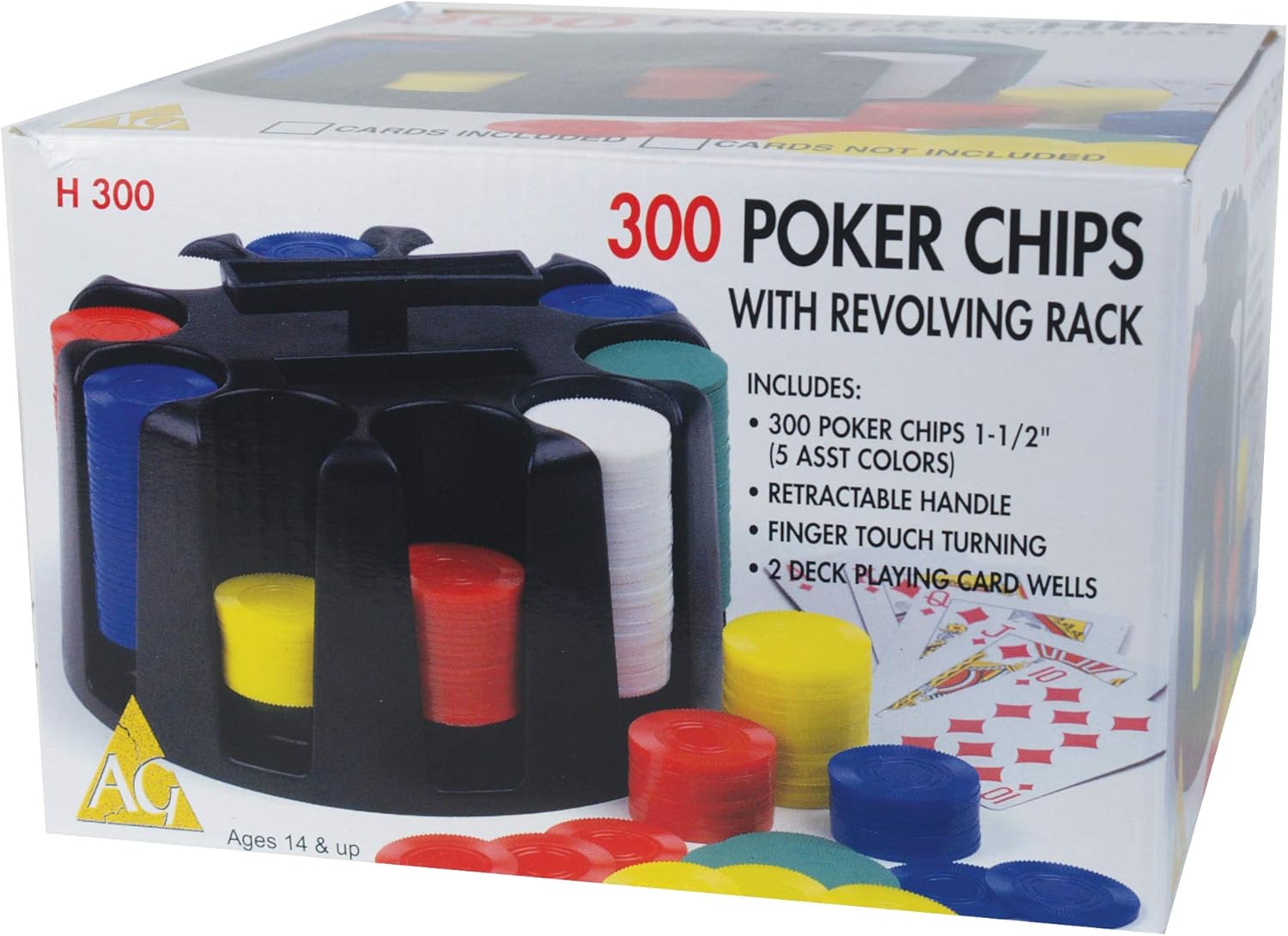 300 Poker Chips with Revolving Rack Game