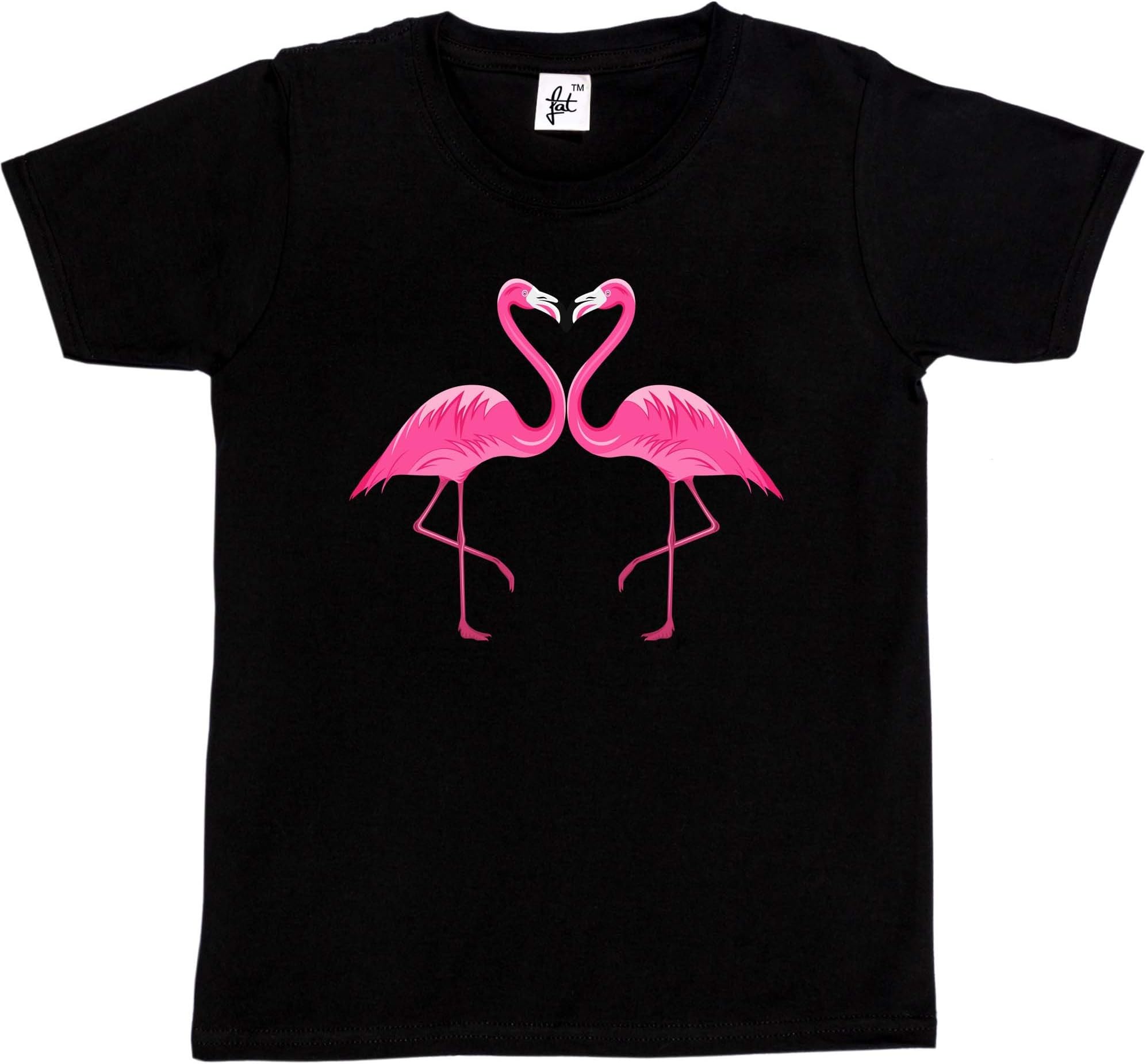 Fancy A SnuggleFlamingos in Love Making A Flamingo Heart Kids Girls T-Shirt