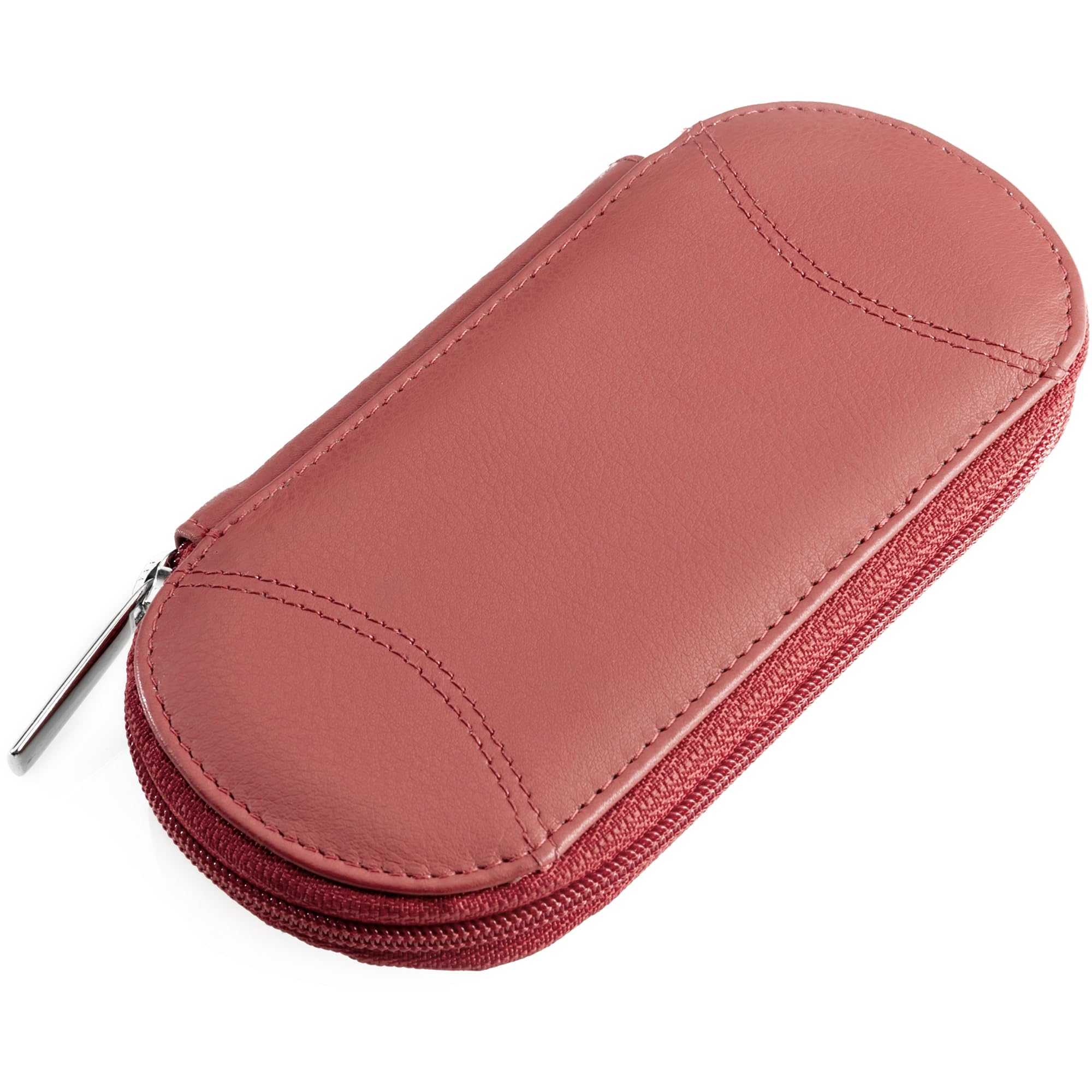REMOS Manicure Case Empty Made of Genuine Leather with Space for 5 Tools - red