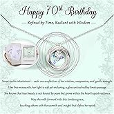 Krfy Birthday Gifts for Women Unique 925 Sterling Silver Necklace with Pearl 1ct Moissanite 30/40/50/60/70/80/90th Birthday Present for Mom Turning 30 40 50 60 70 80 90 Years Old Birthday Card for Her
