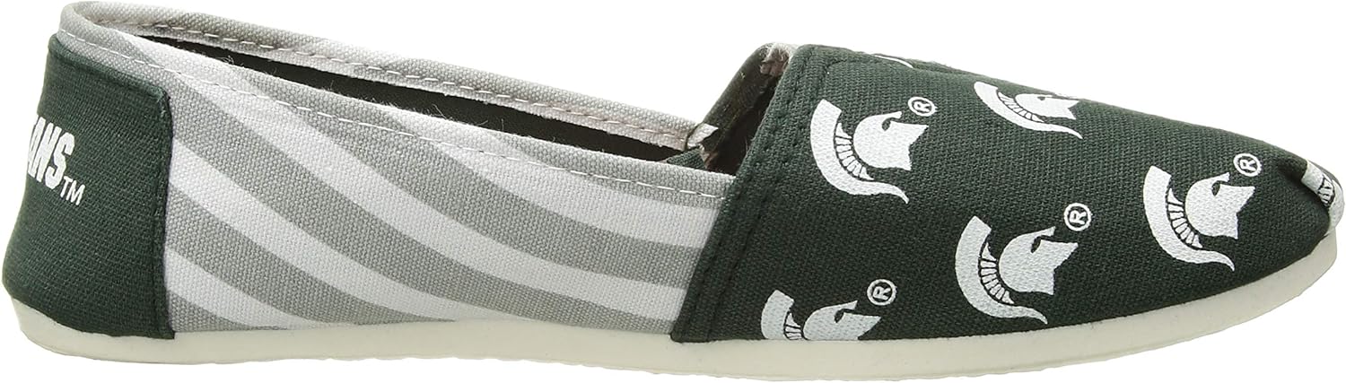 FOCO NCAA Womens College Canvas Stripe Slip On Shoes : Clothing