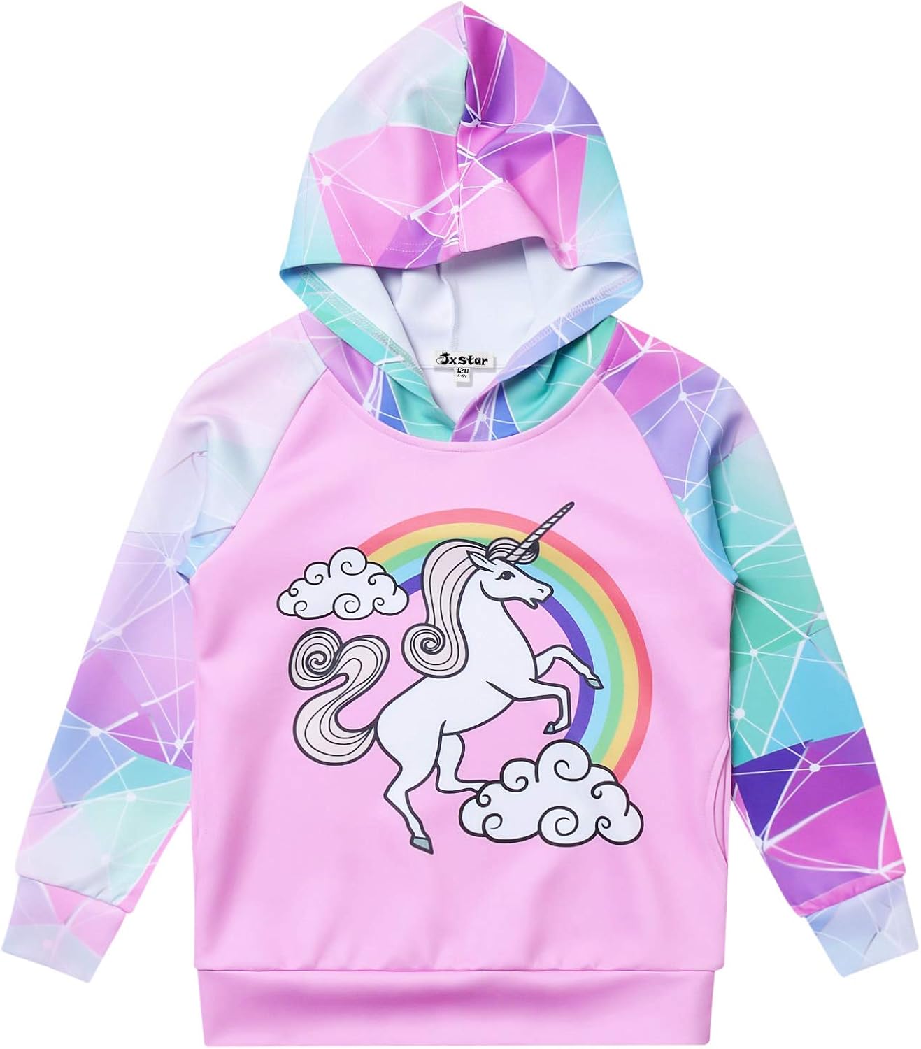Jxstar Hoodie for Girls Kids Sweatshirts Raglan Sleeve Shirts Unicorn Mermaid Outfits: Clothing