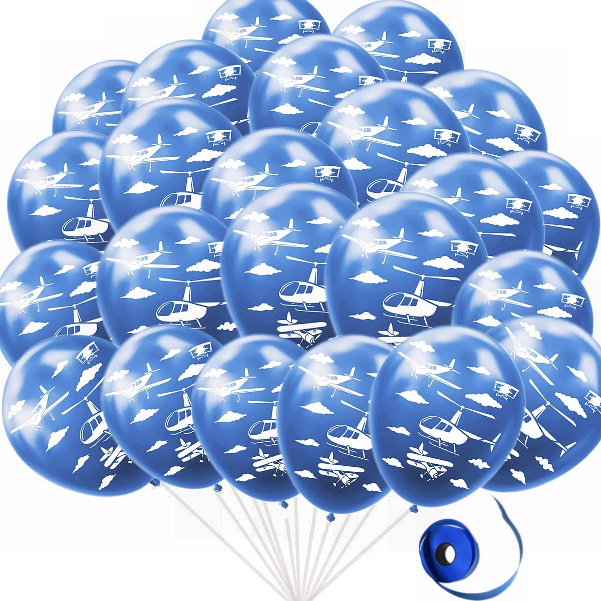 18pcs Airplane Theme Latex Balloons Airplane Cloud Balloons Airplane Party Decorations for Time Flies Plane Aviator Aircraft Adventure Themed Birthday Party Supplies