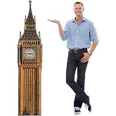 DoubleFill 6 Ft Big Ben Cardboard Cutout British Themed Party Decorations Stand up Life Size London Decorations Big Ben Photo Prop Backdrop for England London Themed Party Decor(Brown,Classic)