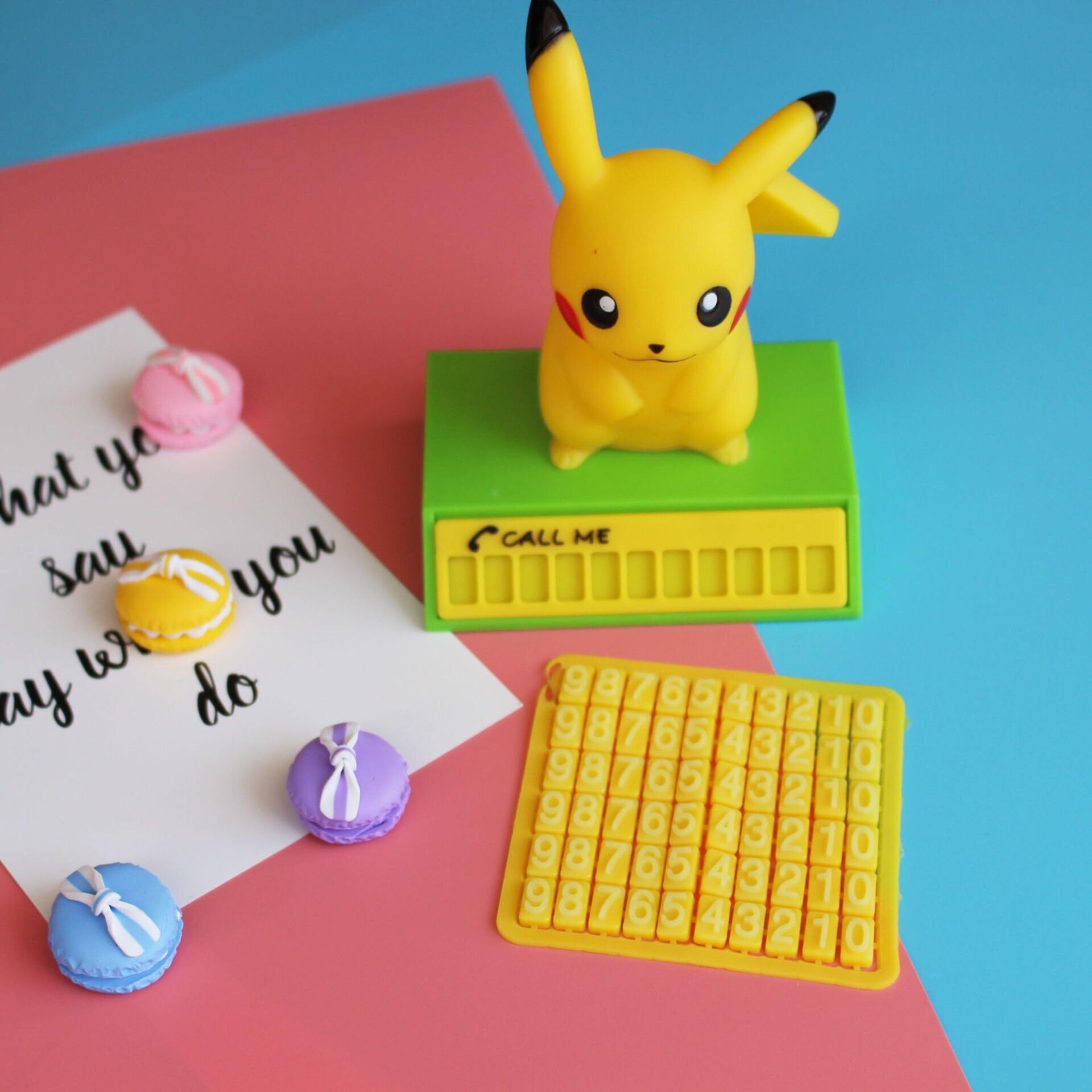 Temporary Parking Card,Created Cartoon Car Phone Number Liminous Mark (Pikacho)