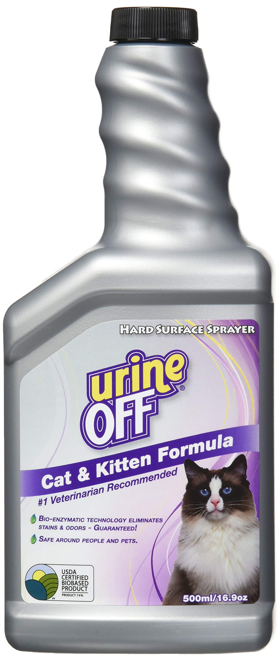 urineOFF Odor and Stain Remover for Cats Sprayer Top 16.9oz