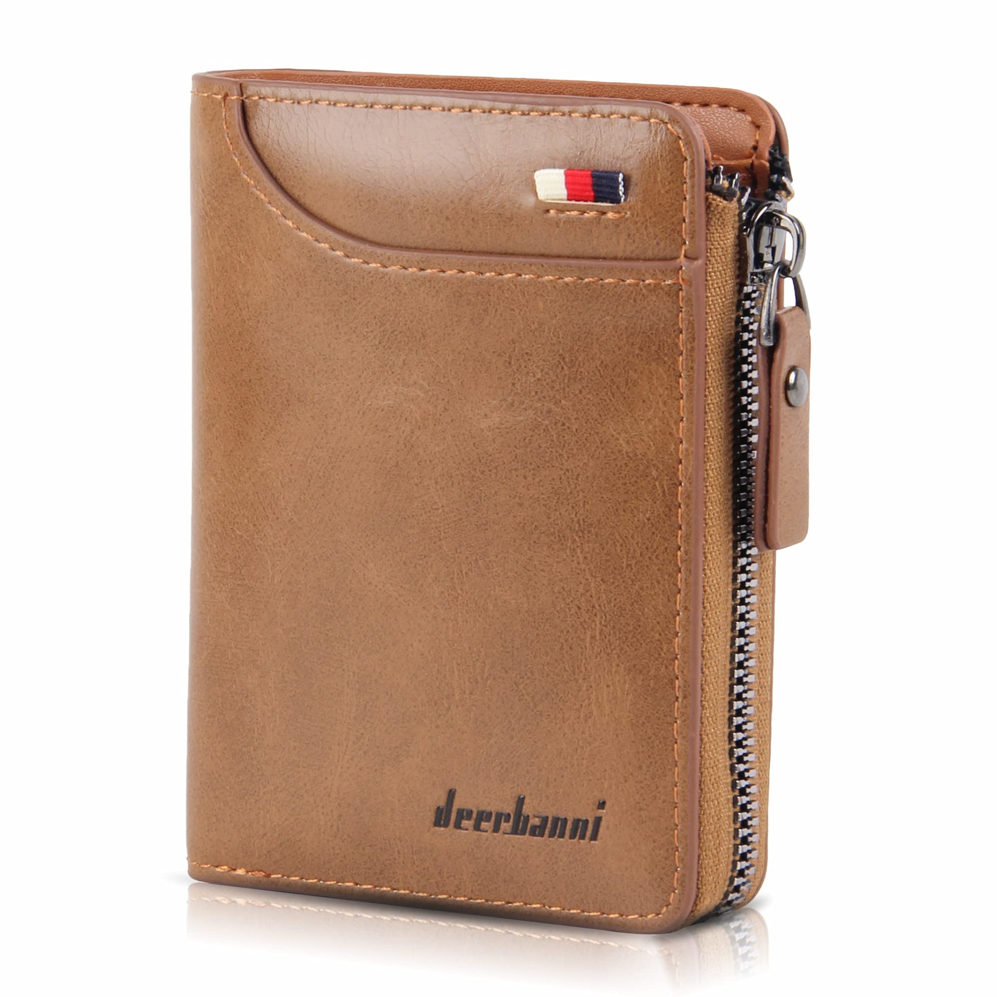BWBIKE Mens Wallet RFID Blocking Leather Wallets Soft Slim Purse Multi-Card Credit Card Holder Anti-Theft Purse