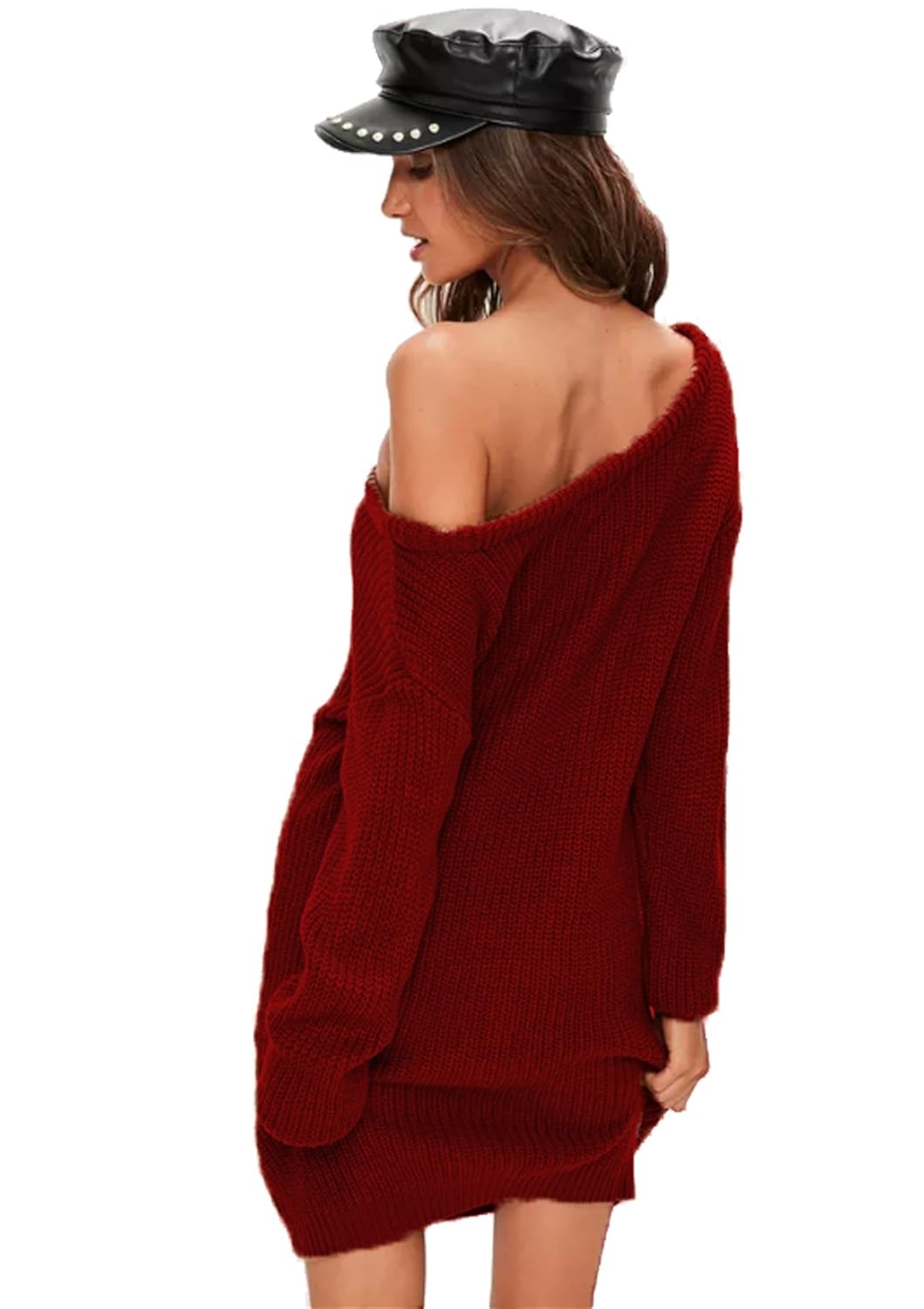 red oversized jumper dress