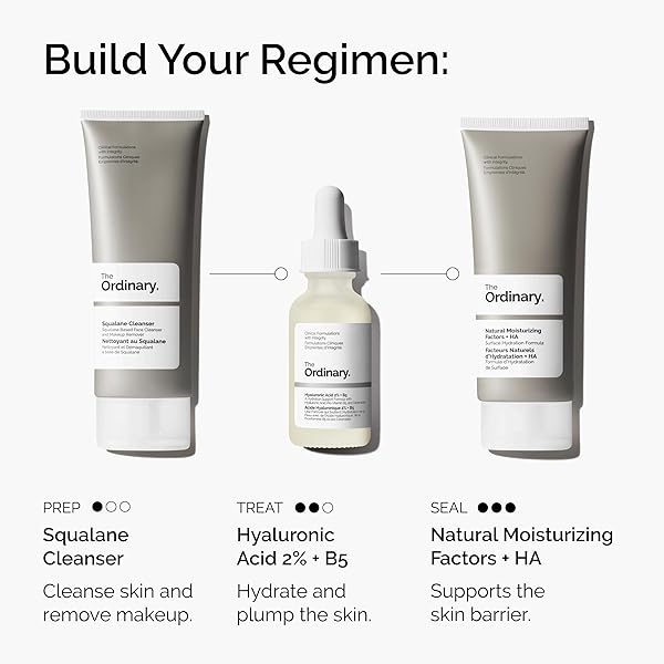 THE ORDINARY HYALURONIC ACID 2% + B5 (WITH CERAMIDES), MULTI-DEPTH HYDRATION SERUM FOR PLUMPER, SMOOTHER SKIN, 1 FL OZ