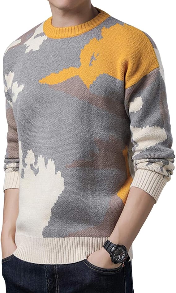 Amazon ニットセーター メンズ クルーネックセーター セーター 冬服 カットソー 長袖 厚手 防寒 暖かい セーター トップス カジュアル おしゃれ しいスタイル 秋 冬 大きいサイズ 2色 セーター 通販