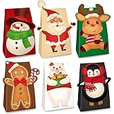 WEEPA Christmas Candy Gift Boxes Xmas Treat Boxes Assorted Paper Candy Boxes for Christmas Sweets Chocolate Christmas Decorations Pack of 24