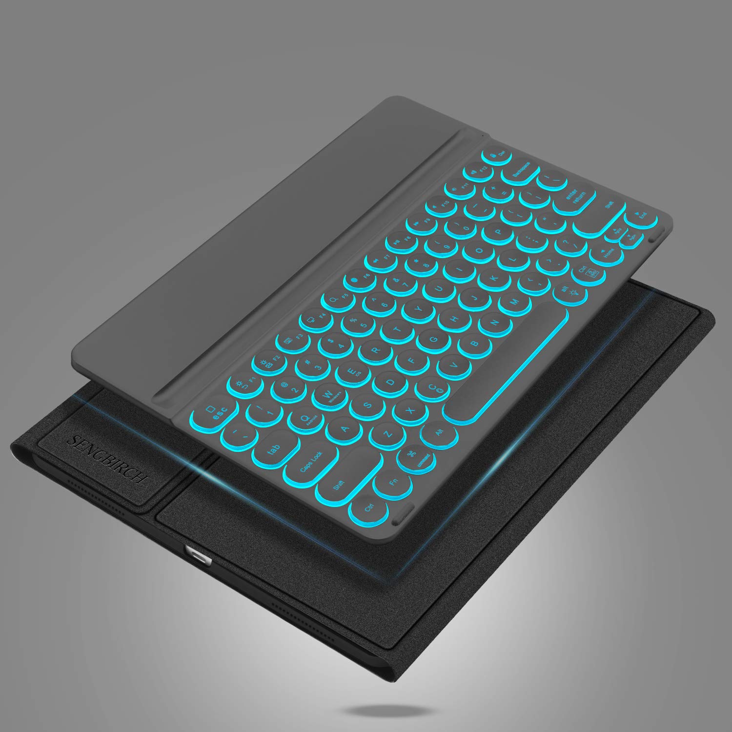 iPad Pro 12.9 2018-3rd Gen Case with Keyboard [Support Apple Pencil Charging] - Soft Rubber Case - Magnetically Detachable Wireless Backlit Keyboard for iPad Pro 12.9 2018 (Not for 2017/2015), Black