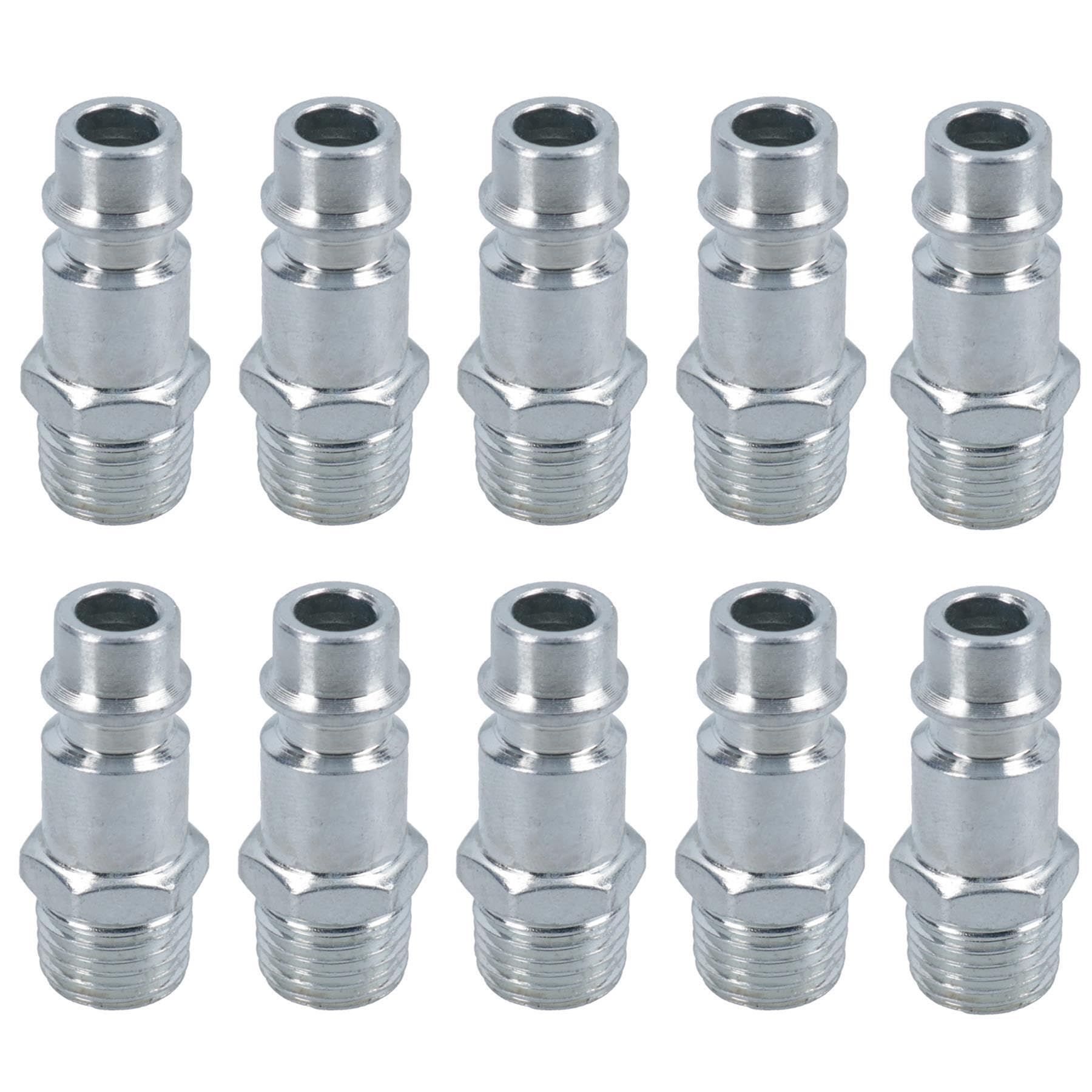 Euro Air Line Hose Fitting Connector Quick Release 1/4 inch BSP Male Thread 10pk
