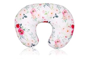 UDERUI Nursing Pillow and Positioner, Breastfeeding, Bottle Feeding, Baby Sitting Support with Removable Ultra Soft Minky Cover, Tummy Time for Boys Girls，Cotton (Floral), ZX