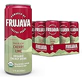 Frujava Organic Energy Drink, Trailblazin’ Cherry Lime, 80mg Natural Caffeine, 3g Prebiotic Fiber, 12oz Can, Powered by Coffee Fruit, Organic, Low Calorie, Outdoor Adventure Fuel (Pack of 12)
