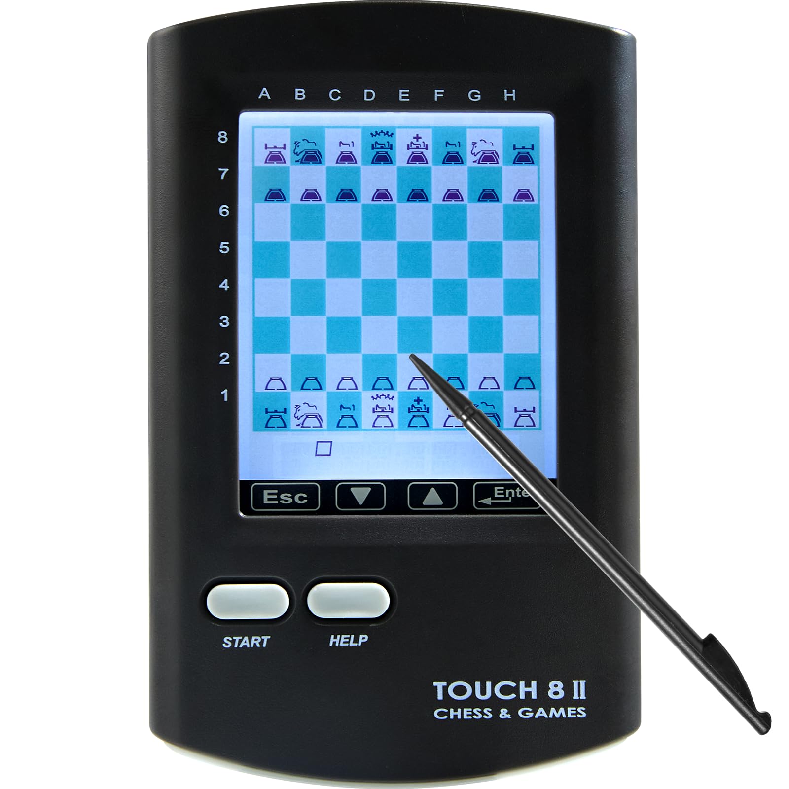 CNSENIOR ProTouch 8-in-1 Handheld Electronic Chess Computer - Portable AI Chess Game Set with Large HD Touch Screen, 220+ Master Games & Learning Modes - Perfect Travel Gift for Adults & Kids (Black)