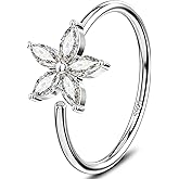 Jewseen 925 Sterling Silver 20g Nose Rings Flower Hoop Nose Rings for Women Cartilage Hoop Earrings Rook Daith Helix Piercing Jewelry