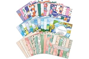 E-WEICHEN 72 Sheets Scrapbooking Paper Pad 6”x6” 160GSM Single Sided Decorative Paper Pack Journaling Supplies Patterned Cardstock for Craft Present Wrapping Vintage Nature